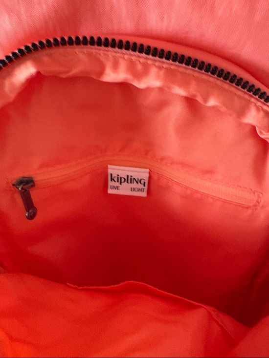 Kipling Coral Pink Nylon Backpack with Front and Side Pockets main image 2